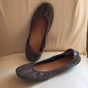Tieks Slate Gray Crocs Leather Flats